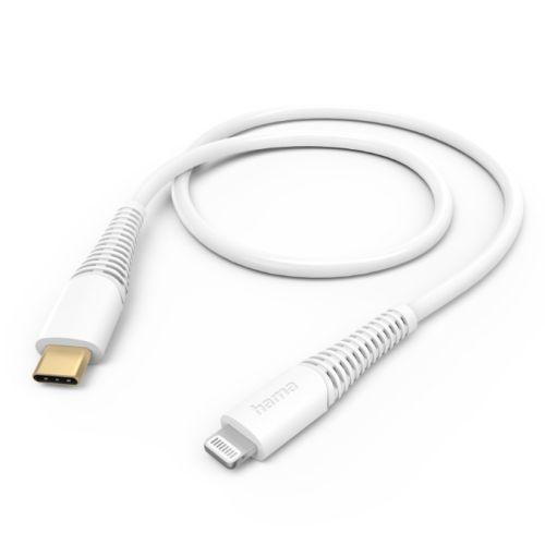 Hama Charging/Data USB-C to Lightning Cable, 480Mbps, 1.5 Metre, White-0