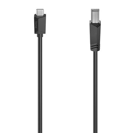 Hama USB-C to USB-B Cable, USB 2.0, 1.5 Metre, Black-0