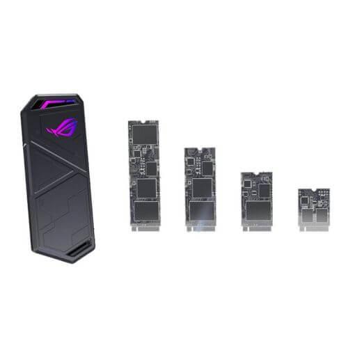 Asus ROG STRIX ARION M.2 NVMe SSD Caddy, USB 3.2 Gen2 Type-C, Aluminium, Thermal Pads, RGB Lighting, Hanger & USB-A Cable inc.-5