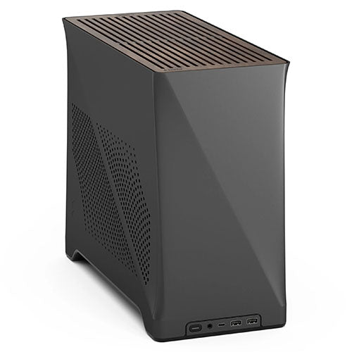 Fractal Design Era 2 ITX (Charcoal Grey) Compact Case w/ Walnut Top, Mini ITX, Requires SFX/SFX-L PSU, 2 Fans, 3-Slot GPU & 280mm Radiator Support, USB-C-0