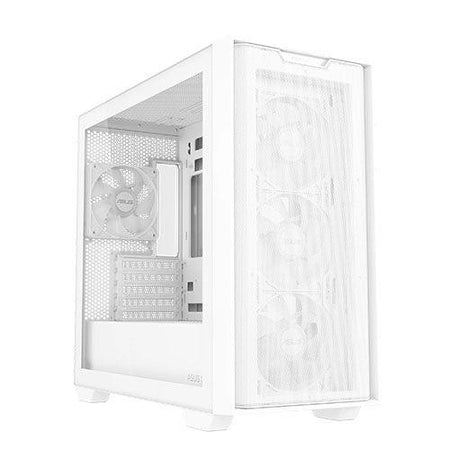 Asus A21 Plus ARGB Gaming Case w/ Glass Window, Micro ATX, 4x ARGB Fans, 380mm GPU & 360mm Radiator Support, Asus BTF Compatible, White-1