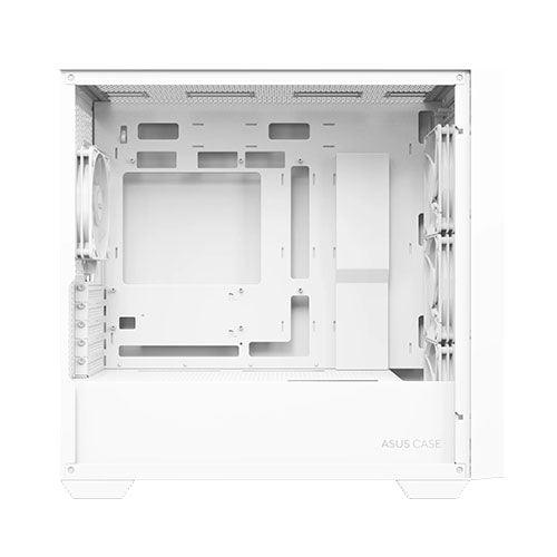 Asus A21 Plus ARGB Gaming Case w/ Glass Window, Micro ATX, 4x ARGB Fans, 380mm GPU & 360mm Radiator Support, Asus BTF Compatible, White-5