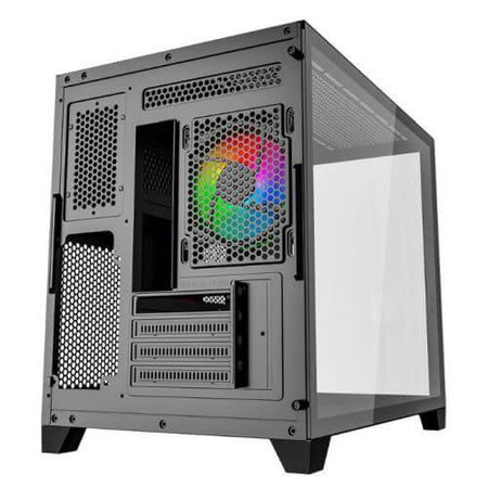 Vida Akira V2 Black ARGB Gaming Case w/ Glass Front & Side, Micro ATX, 3x ARGB Fans, 6-Port PWM ARGB Fan Hub & Remote Control-4