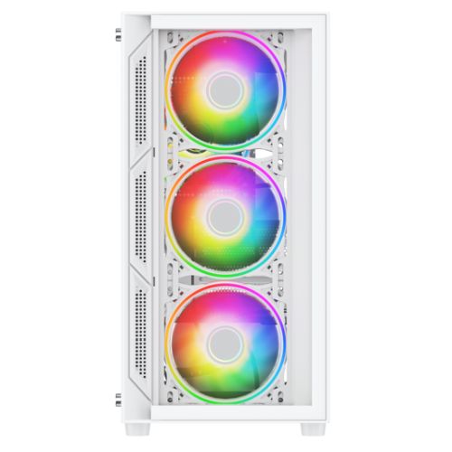 Vida Lucid White ARGB Gaming Case w/ Glass Front & Side, Micro ATX, 4x ARGB Infinity Fans-5