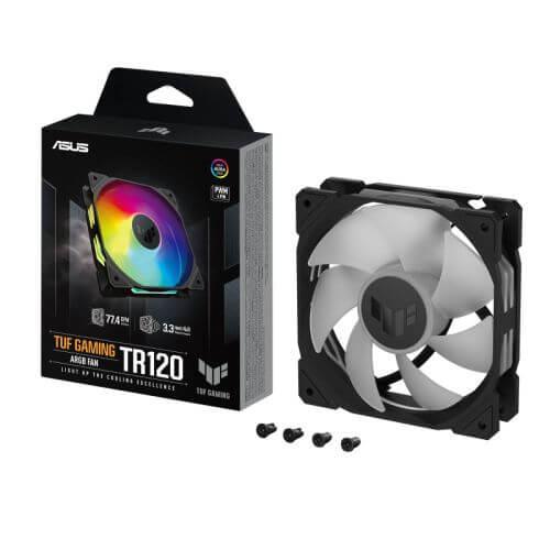 Asus TUF Gaming TR120 ARGB 12cm PWM Case Fan (Single), Hydraulic  Bearing, 28mm Frame, Double-layer LED Matrix Design, 2000 RPM, Black-5