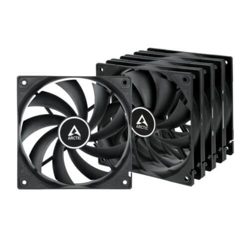 Arctic F12 Low Noise 12cm Case Fans (5 Pack), Black, 9 Blades, Fluid Dynamic, Value Pack-0