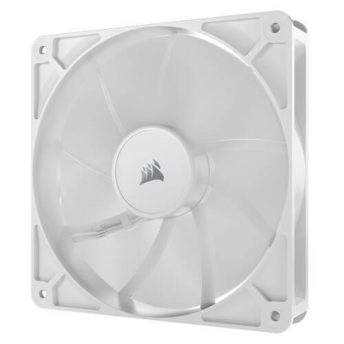 Corsair RS120 PWM 12cm Case Fans (3 Pack), Magnetic Dome Bearing, Daisy-Chain 4-Pin, 2100 RPM, AirGuide Tech, White-2