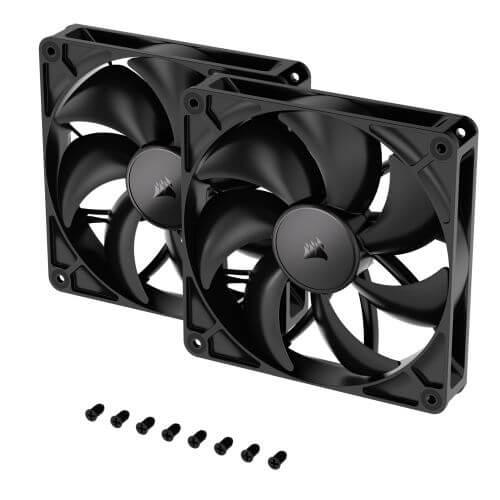 Corsair RS140 PWM 14cm Case Fans (2 Pack), Magnetic Dome Bearing, Daisy-Chain 4-Pin, 1700 RPM, AirGuide Tech, Black-4