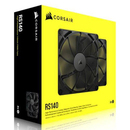 Corsair RS140 PWM 14cm Case Fans (2 Pack), Magnetic Dome Bearing, Daisy-Chain 4-Pin, 1700 RPM, AirGuide Tech, Black-5