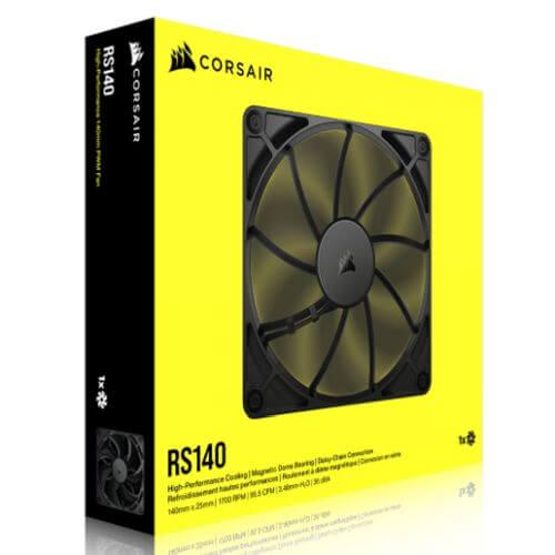 Corsair RS140 PWM 14cm Case Fan, Magnetic Dome Bearing, Daisy-Chain 4-Pin, 1700 RPM, AirGuide Tech, Black-5