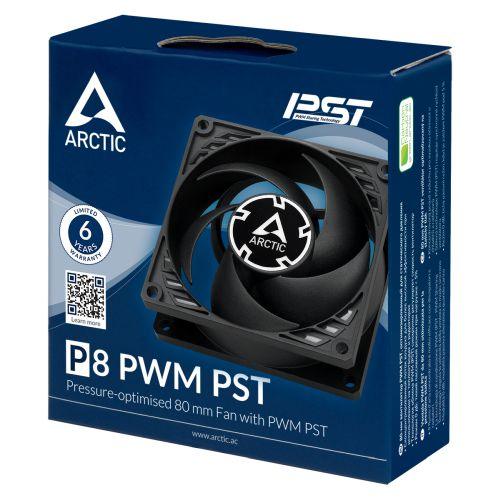 Arctic P8 8cm Pressure Optimised PWM PST Case Fan, Black, Fluid Dynamic, 200-3000 RPM-4