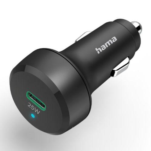 Hama USB-C Fast Charge Car Adapter, Power Delivery, Qualcomm 3.0, 25W, Black-0