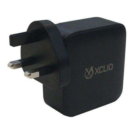 Xclio (XC-W240W-G) 3-pin Wall Plug USB GaN III Charger, 2x 140W USB-C, 1x 30W USB-C, 1 x USB A, QC3.0, PD3.1-2