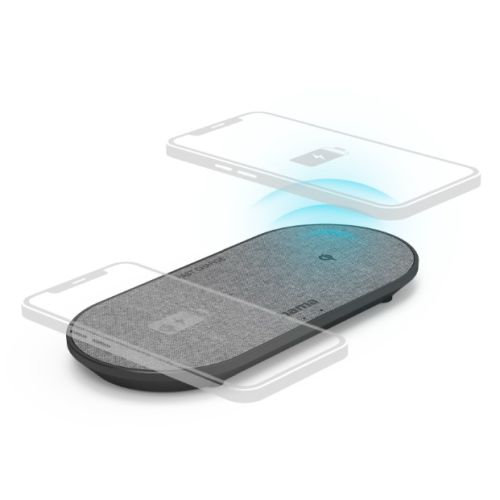 Hama QI-FC10 DUO Euro Plug Travel Wireless Charger, 10W, Wireless Dual Smartphone Charging Pad, Black *Euro Plug*-0