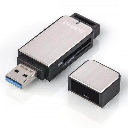 Hama External USB 3.0 Card Reader, SD/microSD, Silver, USB Powered-2