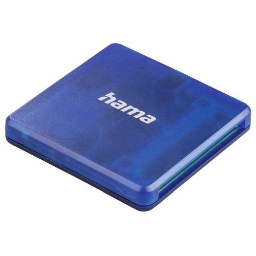 Hama External USB 2.0 Multi-Card Reader, SD/microSD/CF, Blue, USB Powered-0