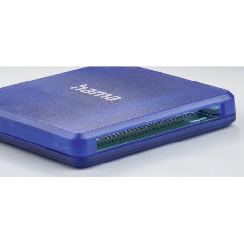 Hama External USB 2.0 Multi-Card Reader, SD/microSD/CF, Blue, USB Powered-1