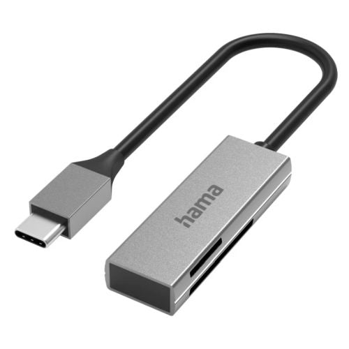 Hama External USB 3.0 Type-C Card Reader, SD/microSD, Aluminium, USB Powered-0