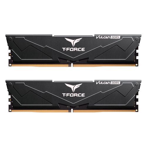 Team T-Force Vulcan 32GB Kit (2 x 16GB), DDR5, 5600MHz (PC5-44800), CL38, ECC, XMP 3.0, PMIC, DIMM Memory, Black-0