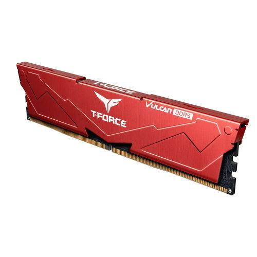 Team T-Force Vulcan 32GB Kit (2 x 16GB), DDR5, 5600MHz (PC5-44800), CL38, ECC, XMP 3.0, PMIC, DIMM Memory, Red-1