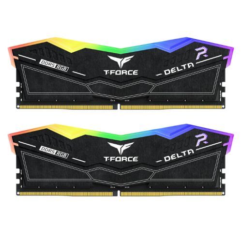 Team T-Force Delta RGB 32GB Kit (2 x 16GB), DDR5, 6000MHz (PC5-48000), CL30, ECC, XMP 3.0, PMIC, DIMM Memory, Black-0