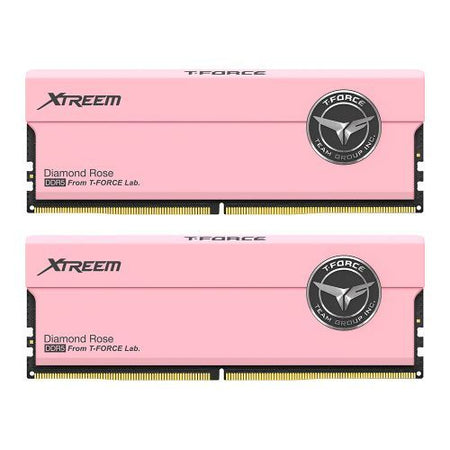 Team T-Force Xtreem 32GB Kit (2 x 16GB), DDR5, 7200MHz (PC5-57600), CL34, ECC, XMP 3.0, PMIC, DIMM Memory, Pink-0