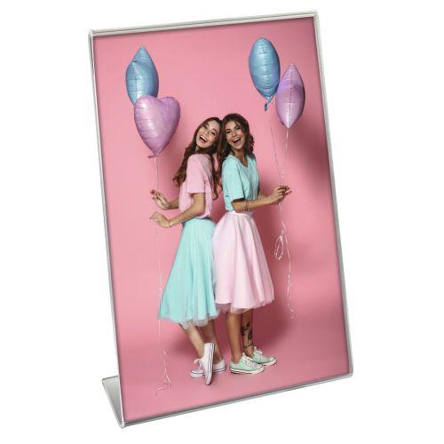 Hama Portrait Picture Frame, Acrylic, 10 x 15 cm Pictures, L-Shaped Stand-0