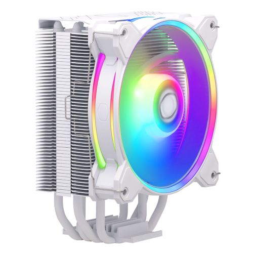 Cooler Master Hyper 212 Halo ARGB Heatsink & Fan, Intel/AMD, 4 Heat Pipes, Rifle Bearing Fan, Compact 154mm Height, White-0