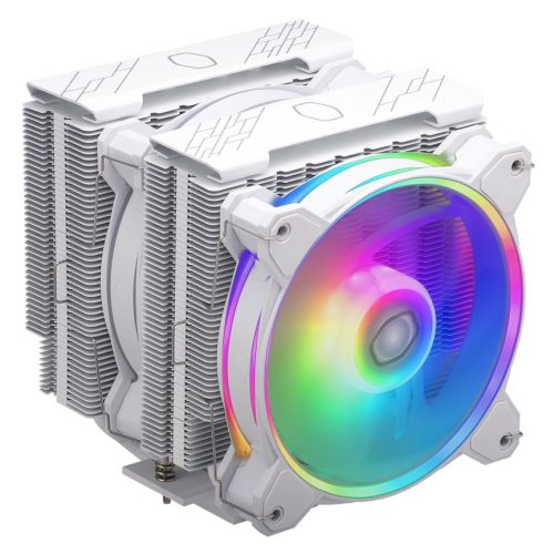 Cooler Master Hyper 622 Halo ARGB Dual Tower Heatsink & Fans, Intel/AMD, 6 Heat Pipes, 2x ARGB Fans, 157mm High, White-0