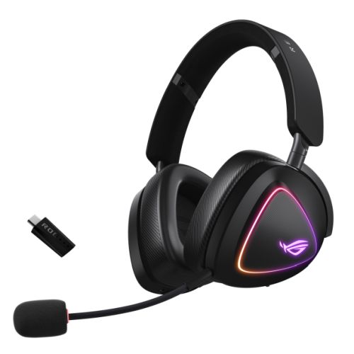 Asus ROG DELTA II Tri-Mode Wireless Gaming Headset, 2.4GHz/Btooth/3.5mm Jack, 50mm Titanium Drivers, DualFlow Audio, 110-Hour Battery, RGB-0