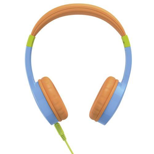 Hama Kids Guard Childrens Headset, Volume Limiter, Microphone, Flexible Headband, Inline Controls, Blue/Orange-0