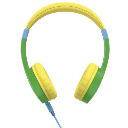 Hama Kids Guard Childrens Headset, Volume Limiter, Microphone, Flexible Headband, Inline Controls, Green/Yellow-0