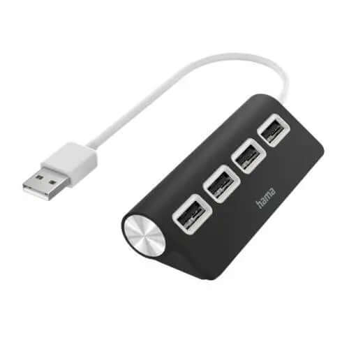 Hama External 4-Port USB 2.0 Hub, USB Powered, Black - X-Case £ 8.25 X-Case