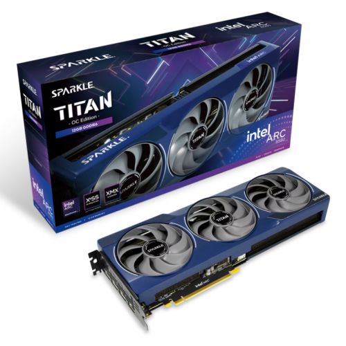 Sparkle Intel Arc B580 TITAN OC, 12GB DDR6, HDMI, 3 DP, 2740MHz Clock, Blue Breathing Light, Overclocked-5