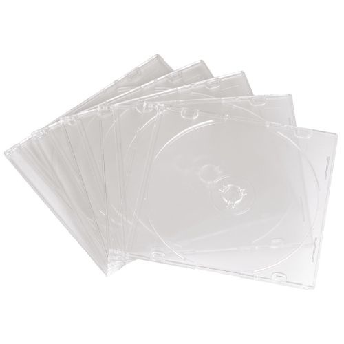 Hama CD/DVD/Blu-Ray Slim Jewel Cases x10, Transparent-1