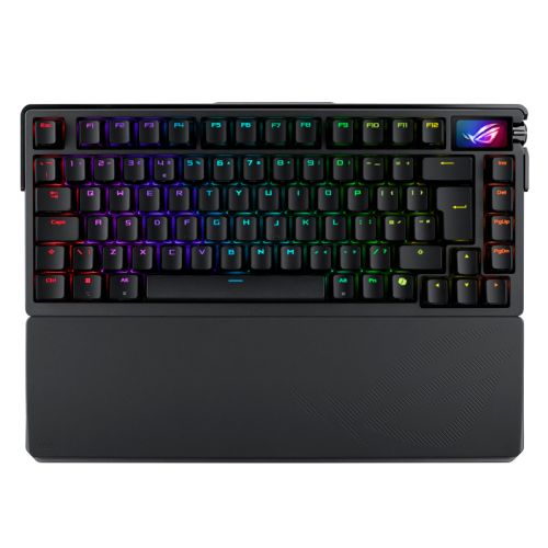 Asus ROG AZOTH Extreme Compact 75% Mechanical RGB Gaming Keyboard, Wireless/Btooth/USB, NX Snow Switches, 8000Hz, OLED Display, Control Knob-0