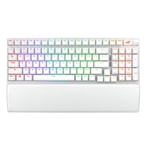 Asus ROG STRIX SCOPE II 96 Wireless Mechanical RGB Gaming Keyboard, 96% Layout, Streamer Hotkeys, Multifunction Controls, Sound-Dampening, White-0