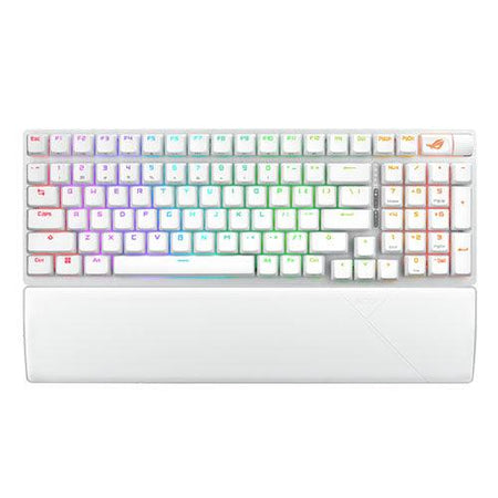 Asus ROG STRIX SCOPE II 96 Wireless Mechanical RGB Gaming Keyboard, 96% Layout, Streamer Hotkeys, Multifunction Controls, Sound-Dampening, White-0