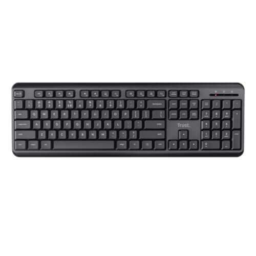 Trust TK-350 Wireless Membrane Keyboard, Spill-Proof, Silent Keys, Media Keys, Black-3