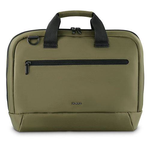 Hama Ultra Lightweight Laptop Bag, Up to 16.2", Padded Compartment, Front Pocket, Trolley Strap, Water-Repellent, Eco-Friendly, Olive Green-0