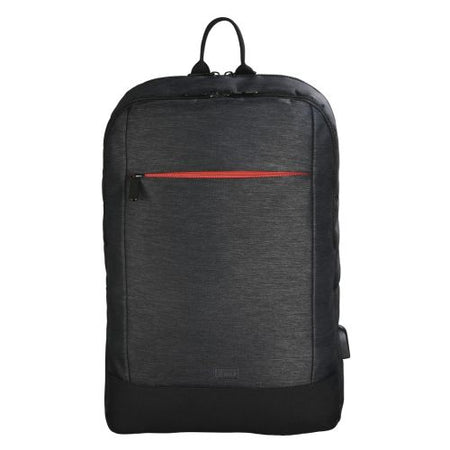 Hama Manchester Laptop Backpack, Up to 15.6", USB Charging Port, Padded Compartment, Organiser, Front Pockets, Trolley Strap, Black-0