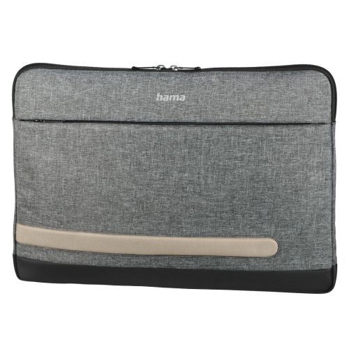 Hama Terra Laptop Sleeve, Up to 13.3", Padded Compartment, Front Pocket, Grey-0