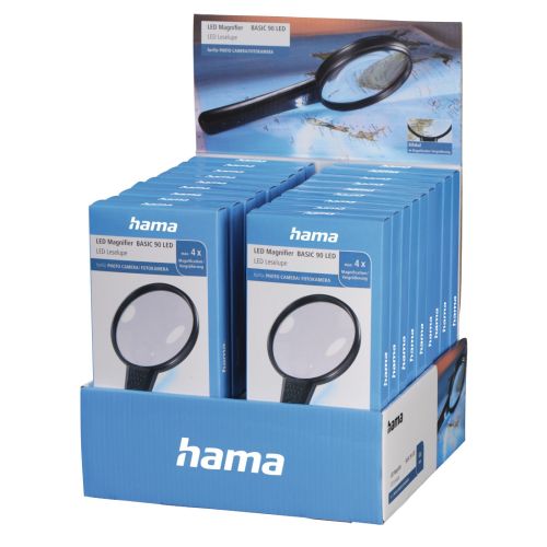 Hama Basic 90 LED Reading Magnifying Glasses x18 Multipack, 2 LEDs, Display Case-0