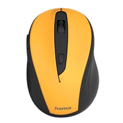 Hama MW-400 V2 Compact Wireless Optical Mouse, 6 Buttons, 800-1600 DPI, Black/Yellow-0