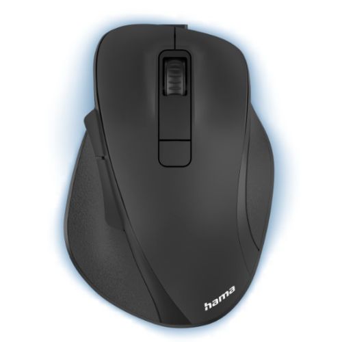 Hama MW-500 Rechargeable Optical Wireless Mouse, 1600 DPI, Ergonomic, Thumb Rest, Up to 75 Days Battery, Black-1