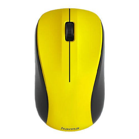 Hama MW-300 V2 Wireless Optical Mouse, 3 Buttons, Quiet, Ambidextrous, Yellow/Black-0