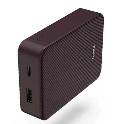 Hama Colour 10 Plum 10000mAh Fast Charge Powerbank, USB-A & USB-C, LED Capacity Indicator-0