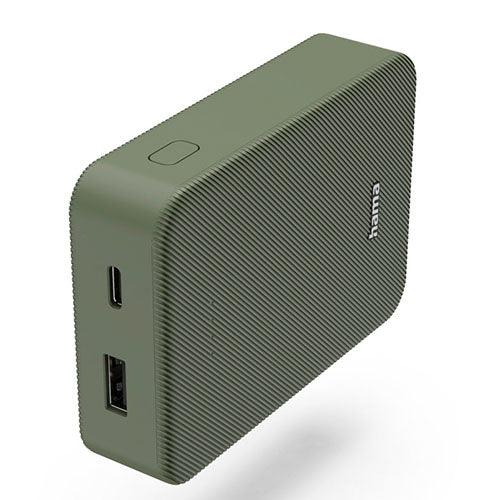 Hama Colour 10 Green 10000mAh Fast Charge Powerbank, USB-A & USB-C, LED Capacity Indicator-0