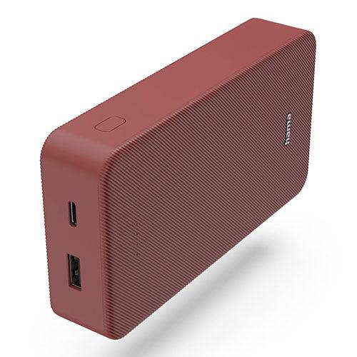 Hama Colour 20 Red 20000mAh Fast Charge Powerbank, USB-A & USB-C, LED Capacity Indicator-0