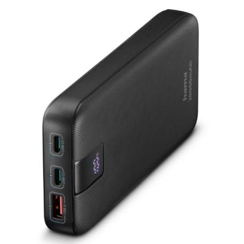 Hama PD 20 20000mAh Fast Charge Powerbank, USB-A, 2x USB-C, LED Capacity Indicator, Grey-0